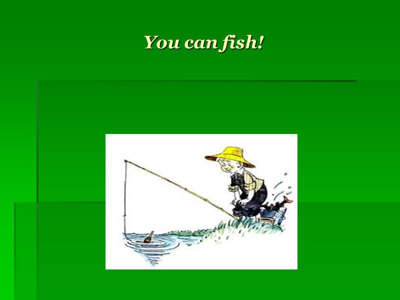You can fish!